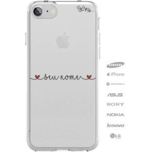 Capinha Personalizada Corações com Nome Horizontal