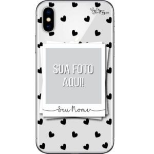 Capinha Personalizada com foto - Picture Black Hearts