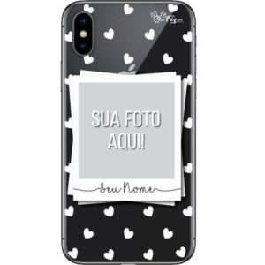 Capinha Personalizada com foto - Picture White Hearts
