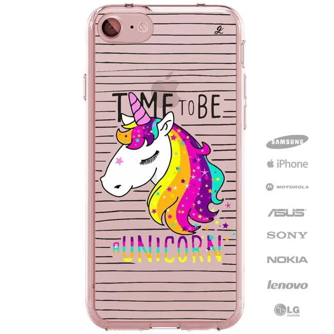 Capinha de celular unicórnio time to be