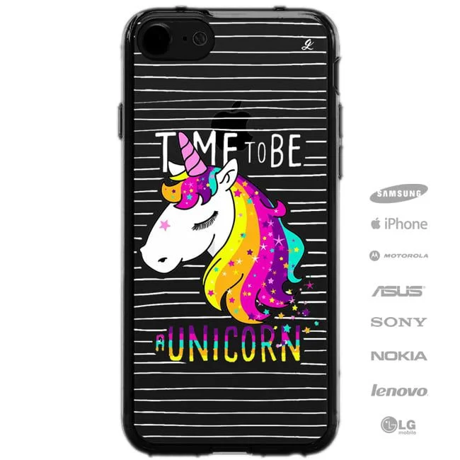 Capinha de celular unicórnio time to be