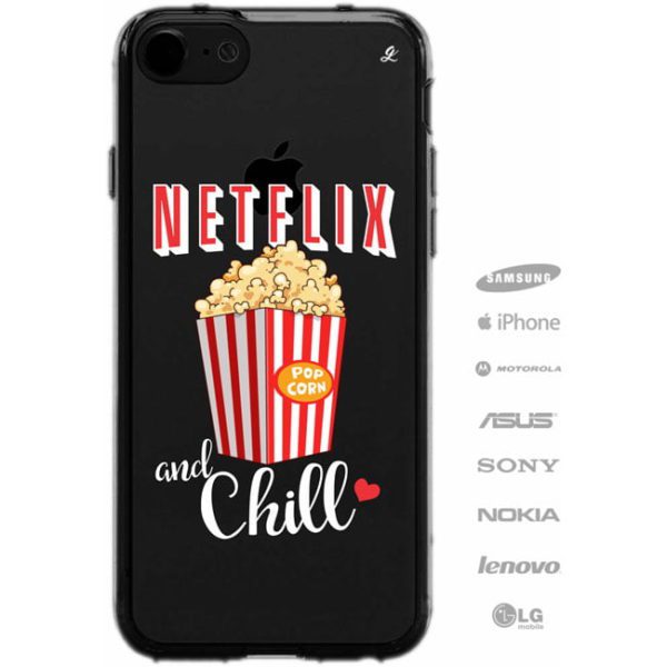 Capinha para Celular Netflix, popcorn and chill-1491