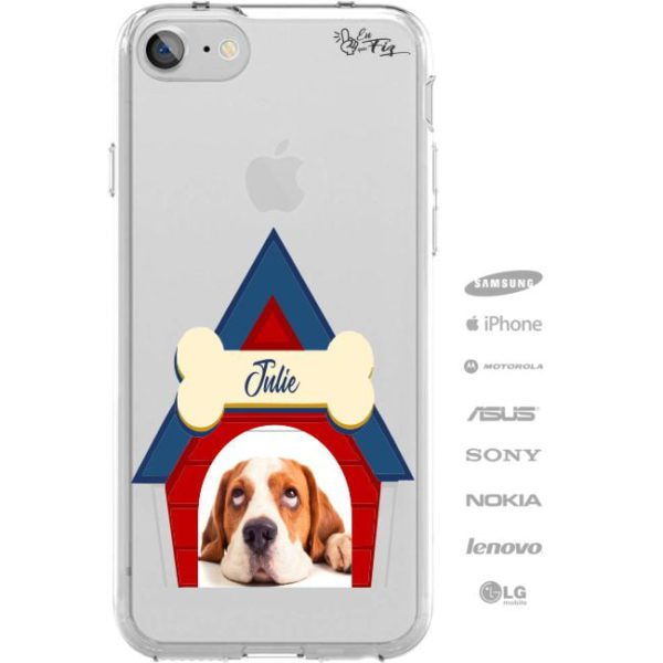 Capinha para Celular Personalizada Foto e nome - Casinha de cachorro - Celular claro