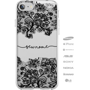 Capinha Personalizada Nome Letra cursiva Renda