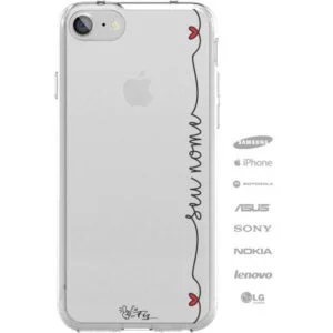 Capinha Personalizada Corações com Nome Vertical