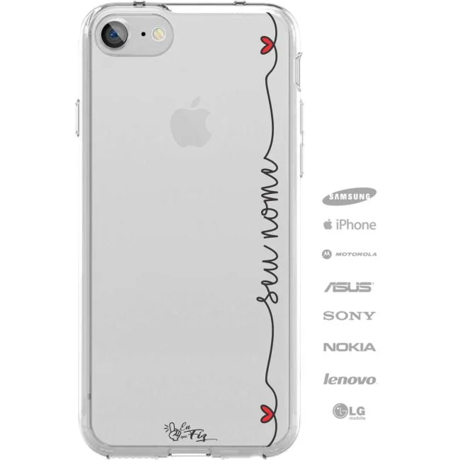 Capinha Personalizada Corações com Nome Vertical