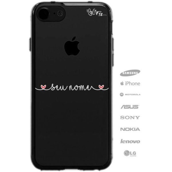 Capinha Personalizada Corações com Nome Horizontal
