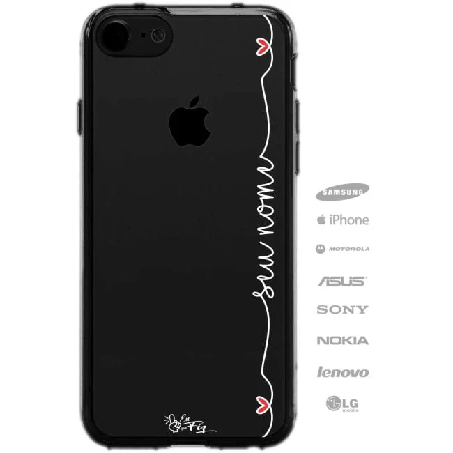 Capinha Personalizada Corações com Nome Vertical