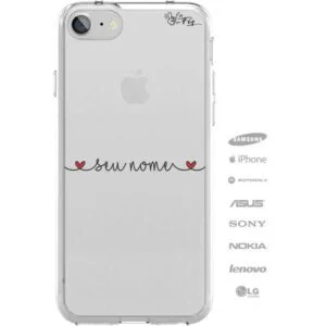 Capinha Personalizada Corações com Nome Horizontal