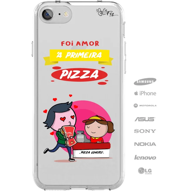 Capinha para Celular Amor à primeira pizza