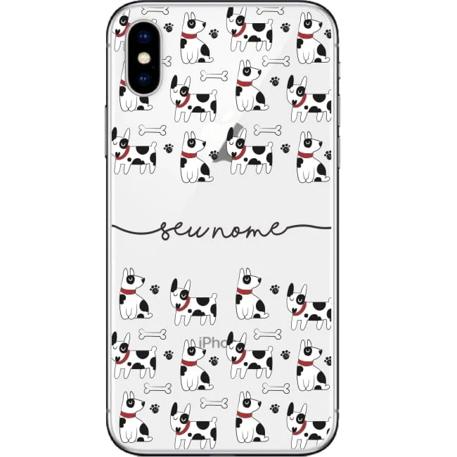 Capinha Personalizada Nome Letra cursiva Cachorrinhos