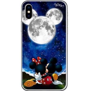 Capinha de Celular Mickey e Minnie ao luar