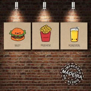 Trio Quadros Rustic Best Friend Forever