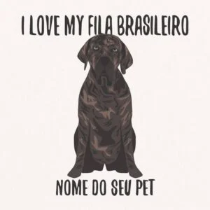 Quadro / Placa Decorativa Personalizada I Love My Fila Brasileiro 20X20