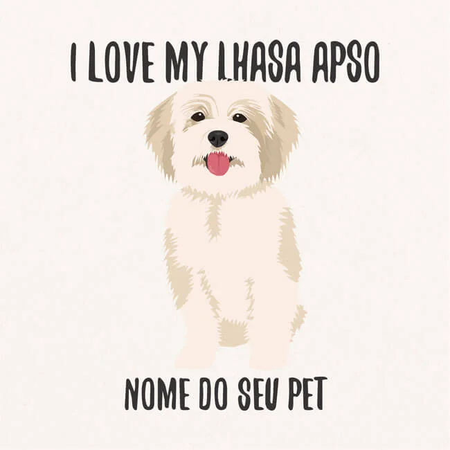 Quadro / Placa Decorativa Personalizada I Love My Lhasa Apso II 20X20