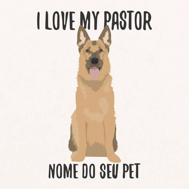 Quadro / Placa Decorativa Personalizada I Love My Pastor Alemão 20X20