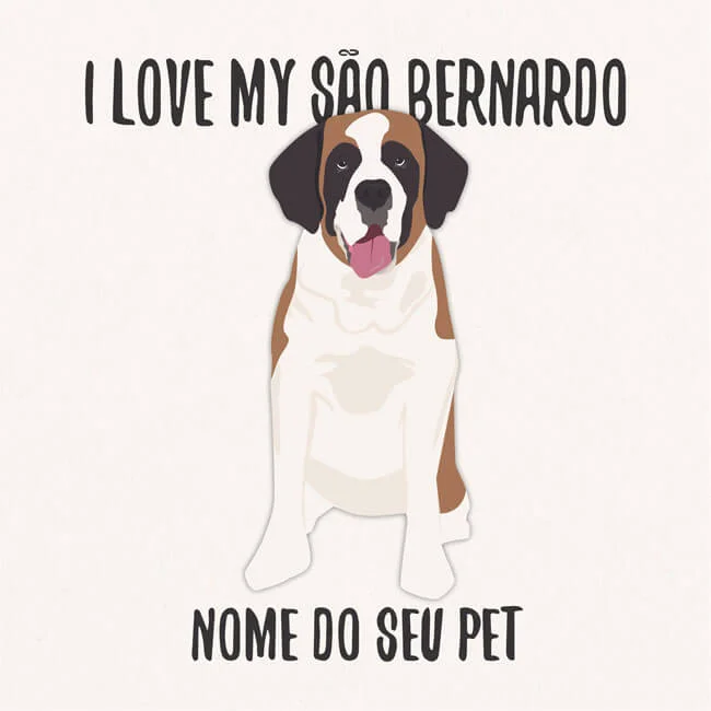 Quadro / Placa Decorativa Personalizada I Love My São Bernardo 20X20