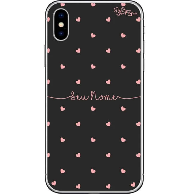 Capinha Personalizada com Nome Pink Heart