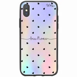 Capinha Personalizada Holográfica Black Hearts