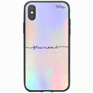 Capinha Personalizada Holográfica Nome Letra Cursiva