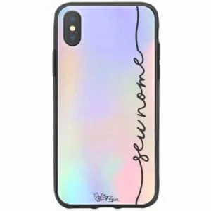 Capinha Personalizada Holográfica Nome Horizontal - Letra Cursiva