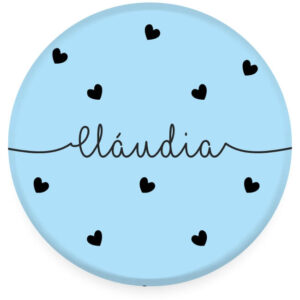 Pop Socket Personalizado Nome Black Hearts - Blue