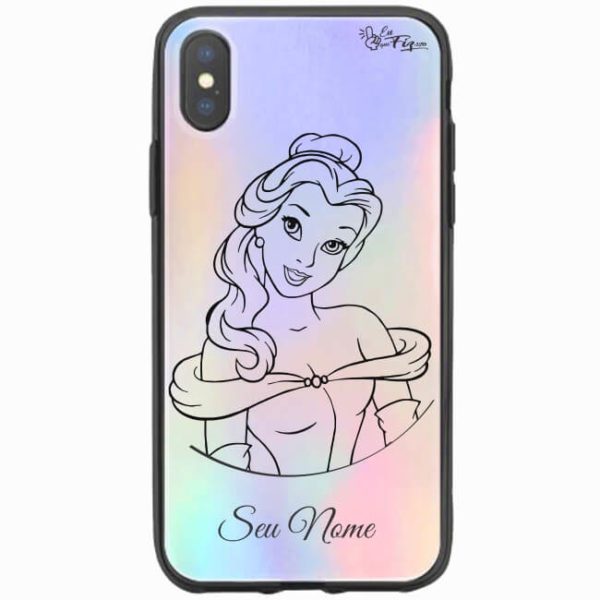 Capa Holográfica - Bela - Princesas Disney