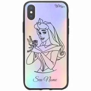 Capa Holográfica com nome - Aurora Bela Adormecida - Princesas Disney
