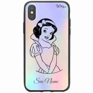 Capa Holográfica com nome - Branca de Neve - Princesas Disney