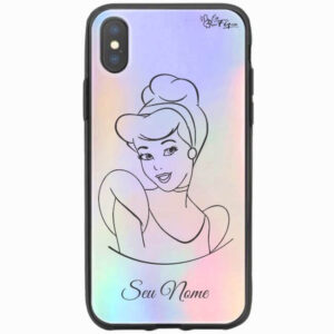 Capa Holográfica com nome - Cinderela - Princesas Disney