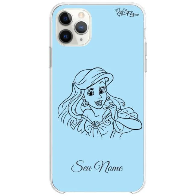 Capinha Ariel - Princesas Disney blue- com nome