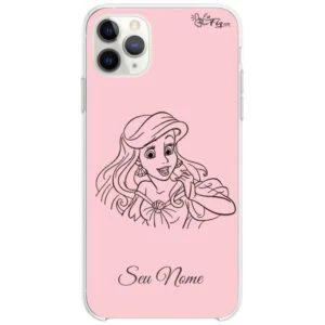 Capinha Ariel - Princesas Disney rose- com nome