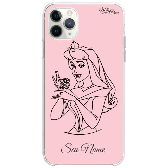 Capinha Aurora - A Bela Adormecida - Princesas Disney rose- com nome