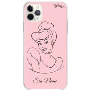 Capinha Cinderela - Princesas Disney rose - com nome