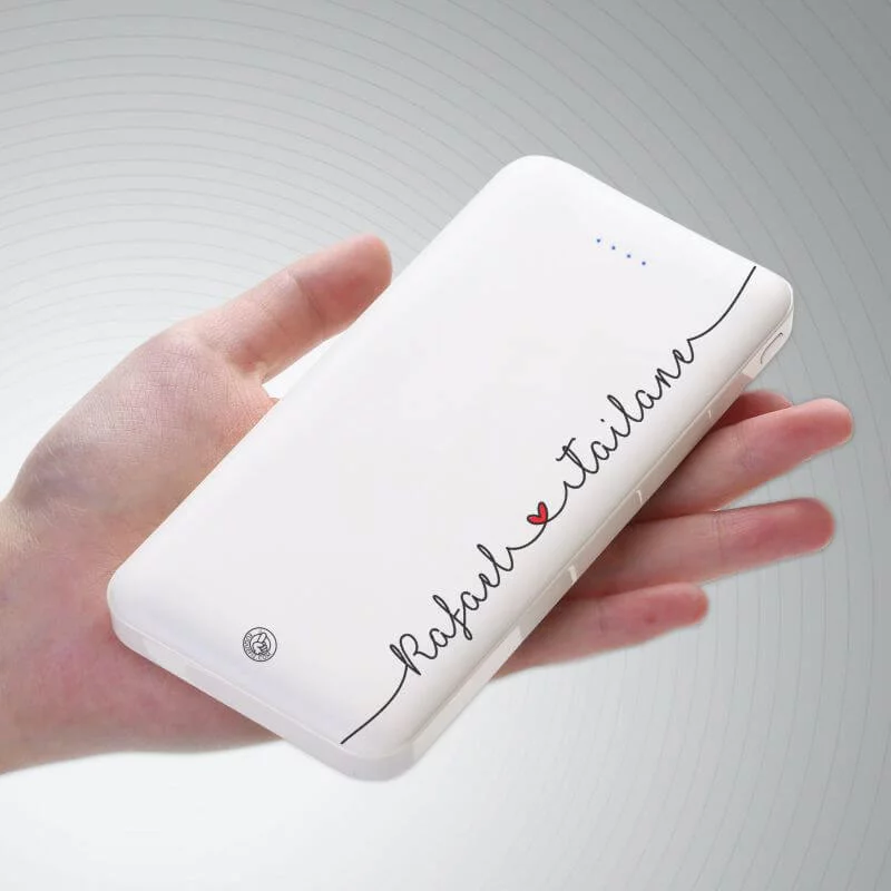 Carregador Portátil Power Bank Personalizado (10000mAh)Eterno Amor Coração