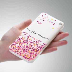 Carregador Bateria Portátil Power Bank (10000mAh) Nome e Corações