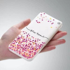 Carregador Bateria Portátil Power Bank (10000mAh) Nome e Corações