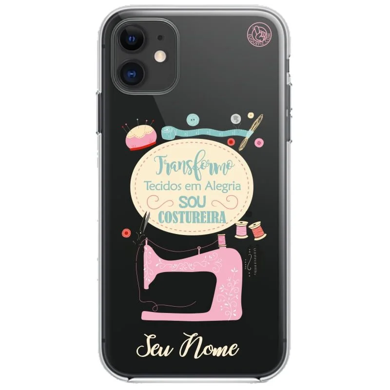 Capinha de Celular Personalizada Profissões Costureira