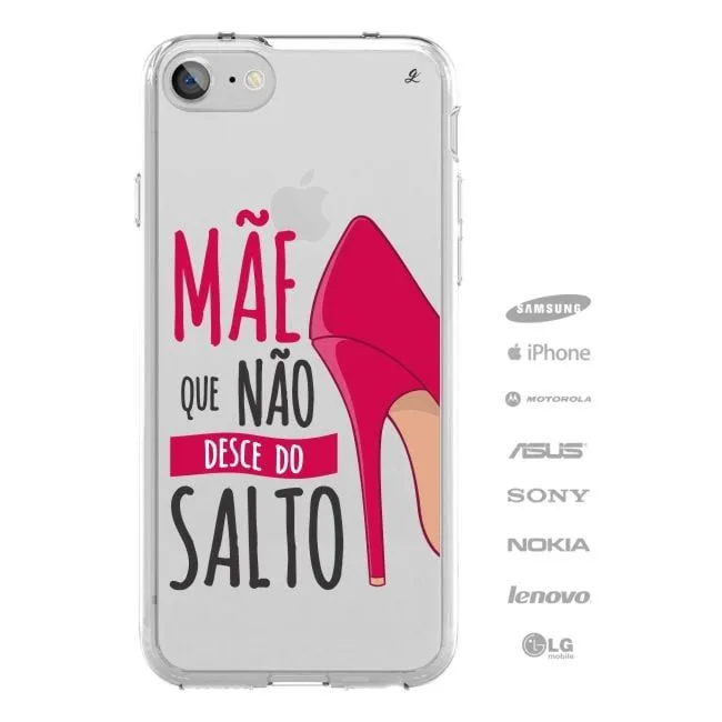 KIT Capinha de Celular+Carregador Portátil+Carregador de Parede+PopSocket Mãe que não desce do Salto