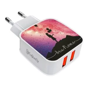 Carregador Turbo Duplo Personalizado - Galáxia Balões com Nome