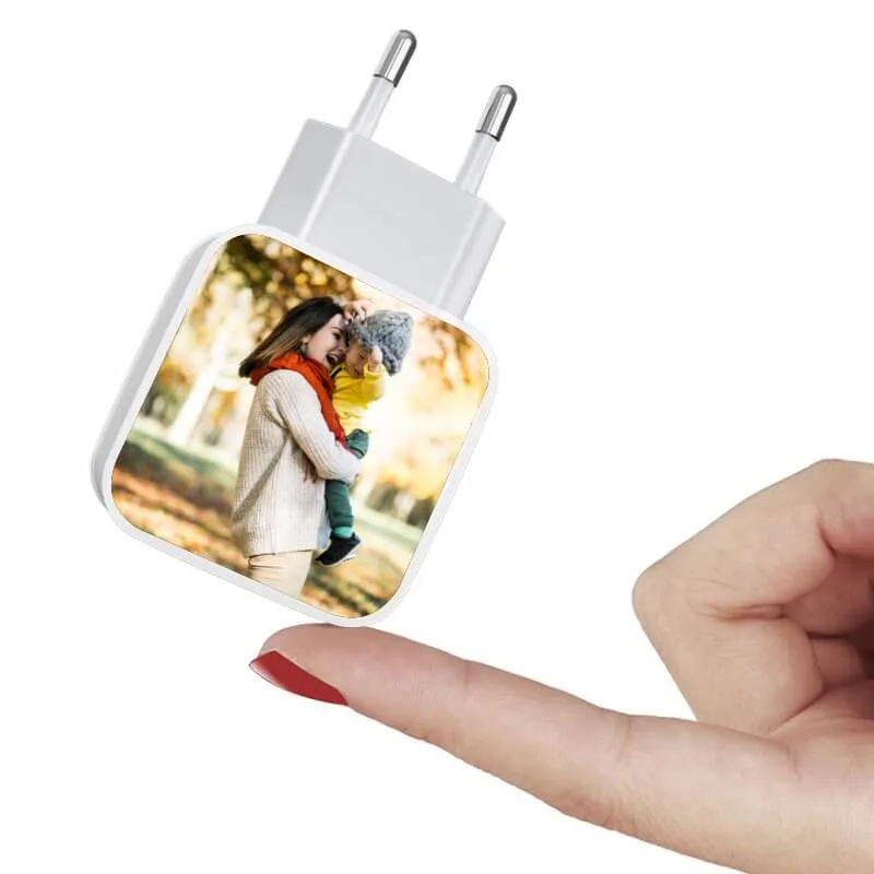 KIT Capinha de Celular+Carregador Portátil+Carregador de Parede+PopSocket com foto