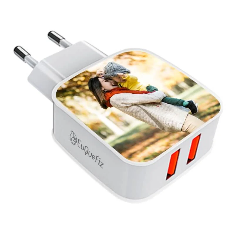 Carregador Turbo Duplo Personalizado Mães com foto