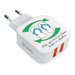 Carregador Turbo Duplo Personalizado Mães - chinelos