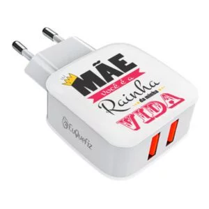 Carregador Turbo Duplo Mãe, rainha da minha vida