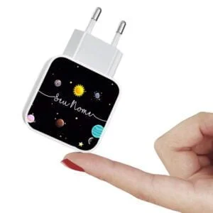 Carregador Turbo Duplo Personalizado - Planetinhas com Nome