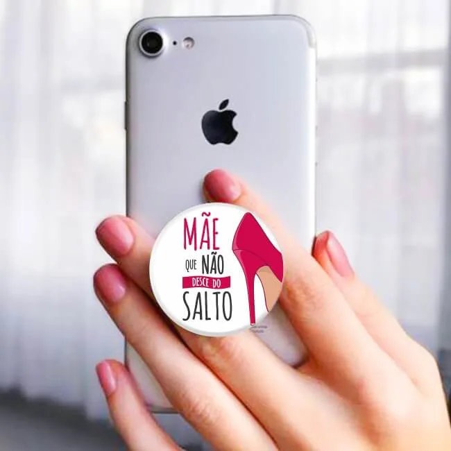 KIT Capinha de Celular+Carregador Portátil+Carregador de Parede+PopSocket Mãe que não desce do Salto