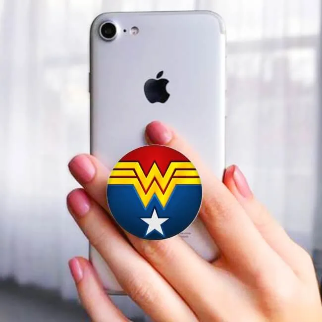 KIT Capinha de Celular+Carregador Portátil+Carregador de Parede+PopSocket Mulher Maravilha II