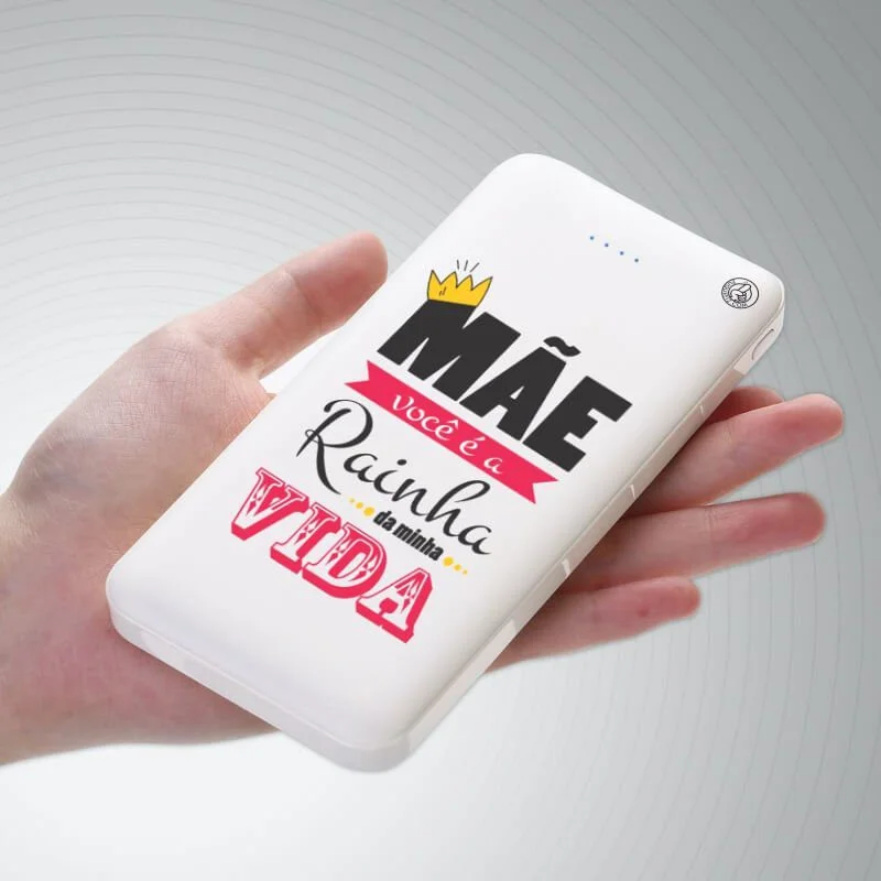 Carregador Portátil Power Bank (10000mAh) Mãe, rainha da minha vida