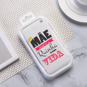 Carregador Portátil Power Bank (10000mAh) Mãe, rainha da minha vida