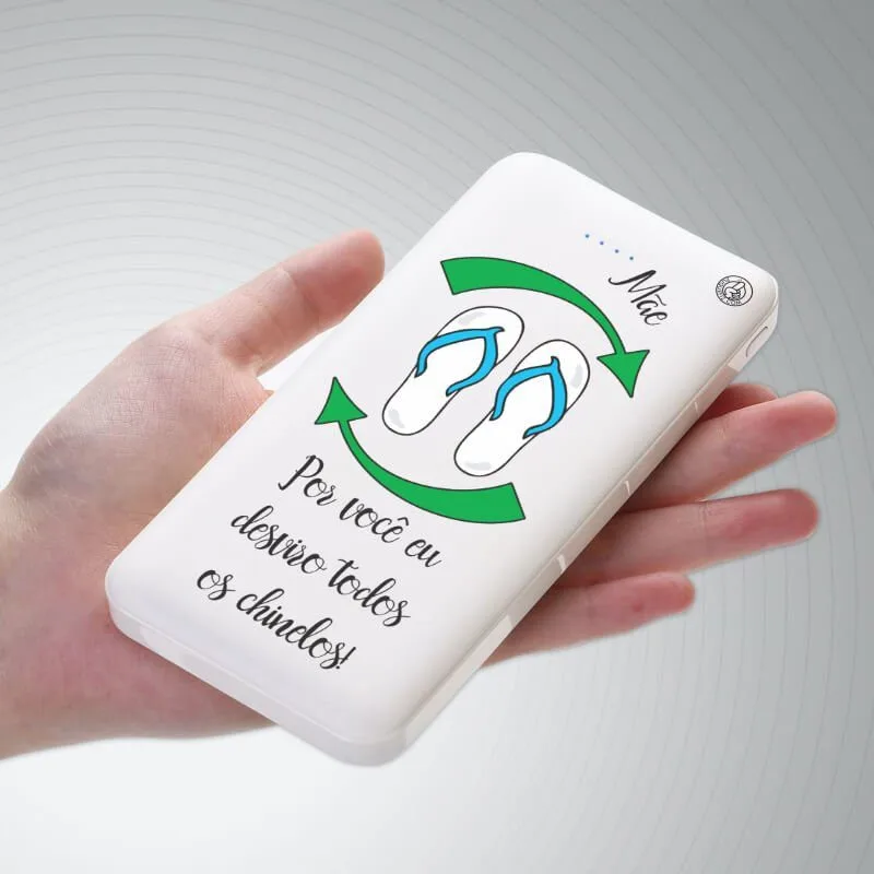 KIT Capinha de Celular+Carregador Portátil+Carregador de Parede+PopSocket Chinelos